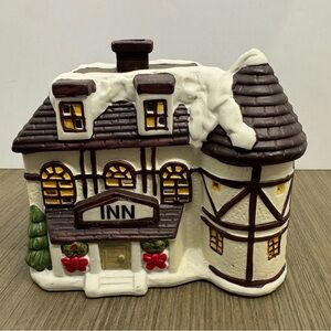Vintage Winter Village Collectables Holiday Inn Candle Holder